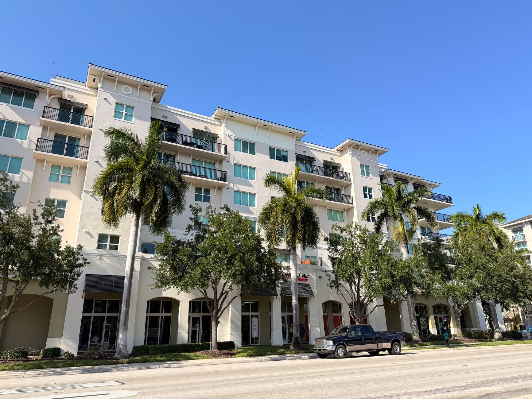 North End Apartments: modern exterior with balconies overlooking city skyline