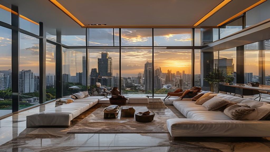 Spacious luxury contemporary homes featuring sleek lines, floor‑to‑window glass, and high‑end finishes.