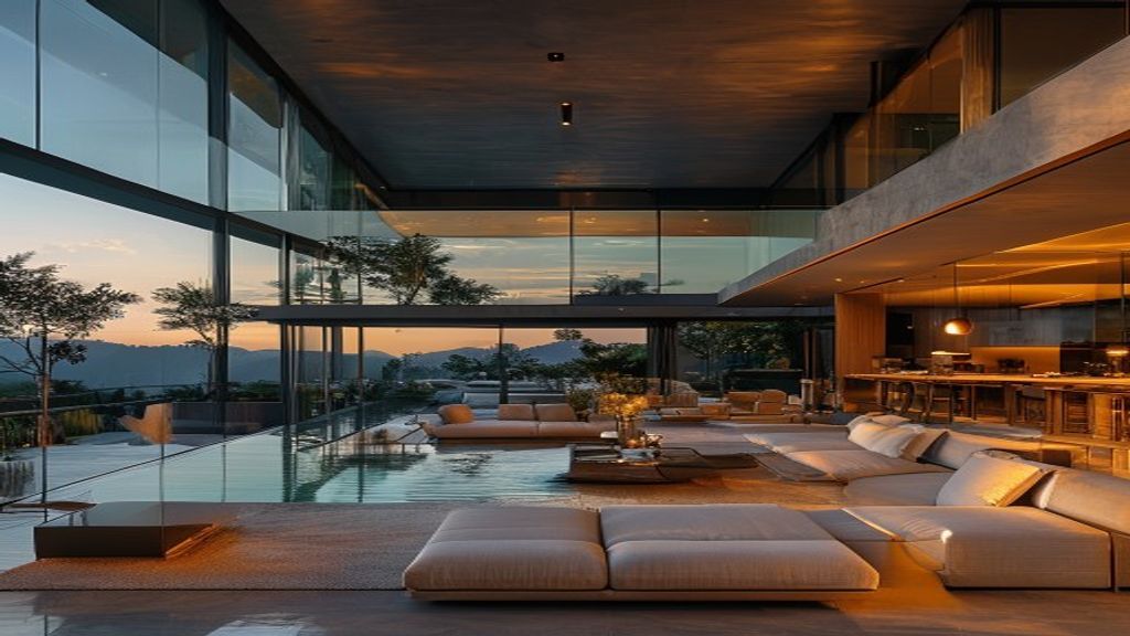 Elegant luxury dream homes featuring sleek modern architecture, spacious interiors, and breathtaking panoramic views.