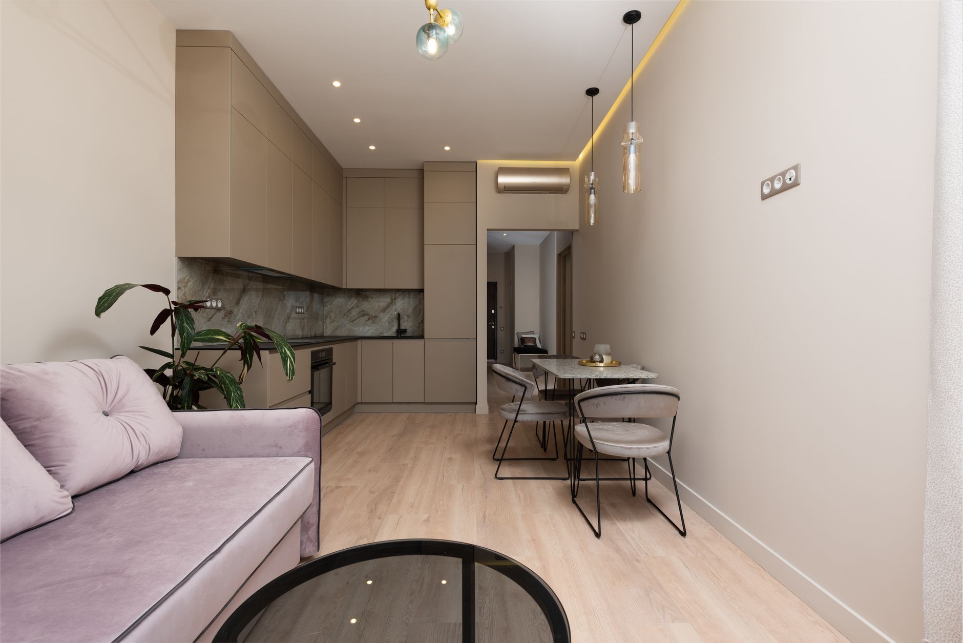 Exterior view of Syntagma Luxury Living One LL1 apartments showcasing modern architecture and upscale amenities