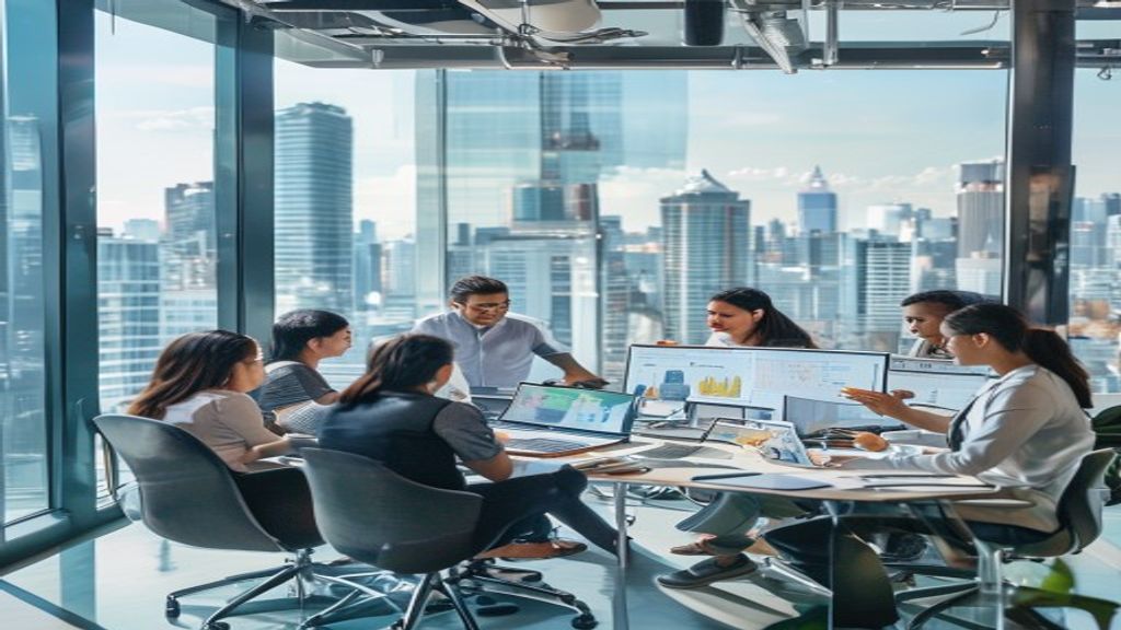 Modern office space for short‑term lease with flexible desks, high‑speed internet, and collaborative vibe