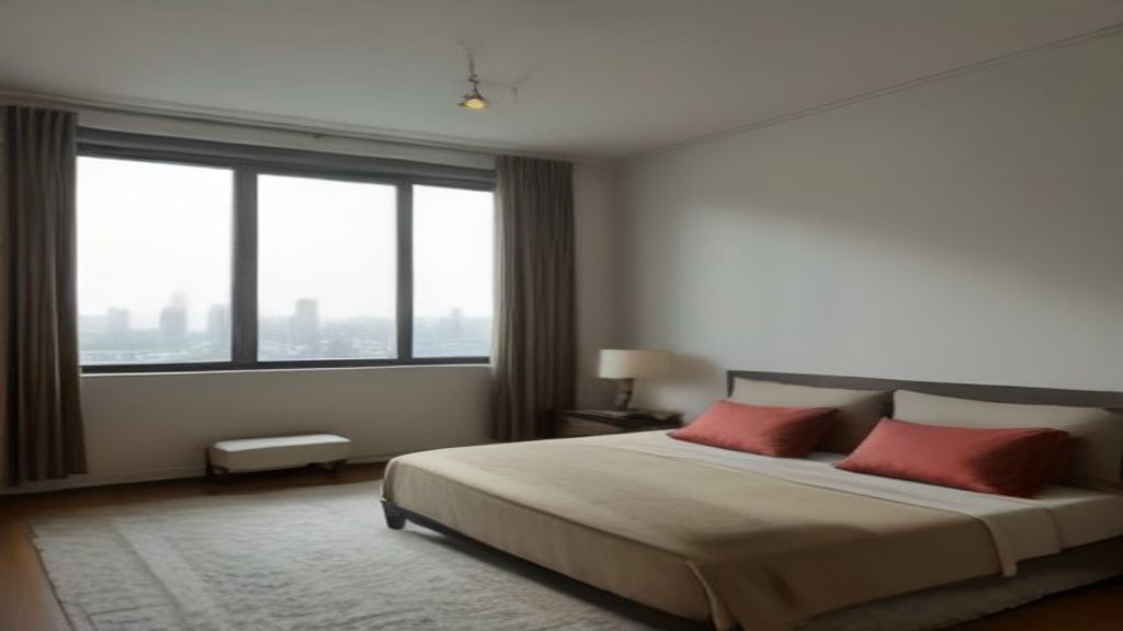 Cozy modern Airbnb short‑term rental with bright living area, fully stocked kitchen, and city views.