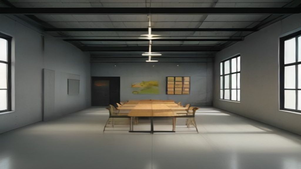 Modern flexible office space with open layout and coworking desks, located nearby for easy access.