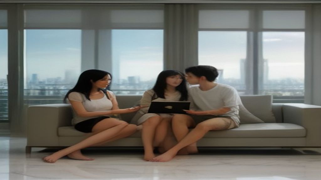 Spacious luxury one‑bedroom apartment with modern kitchen, sleek bathroom, and city views.