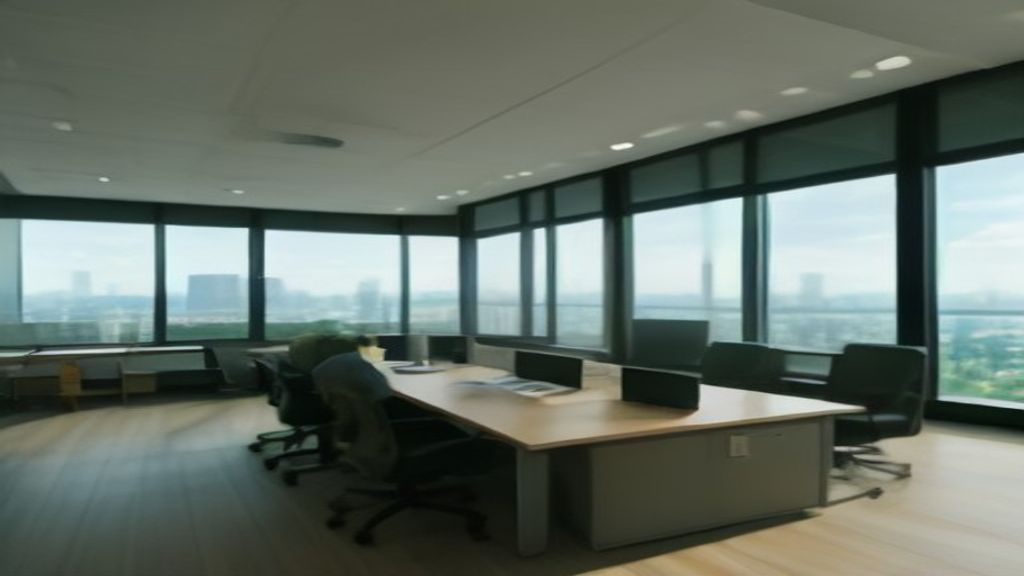 Modern temporary office rental space with flexible desks and meeting rooms.